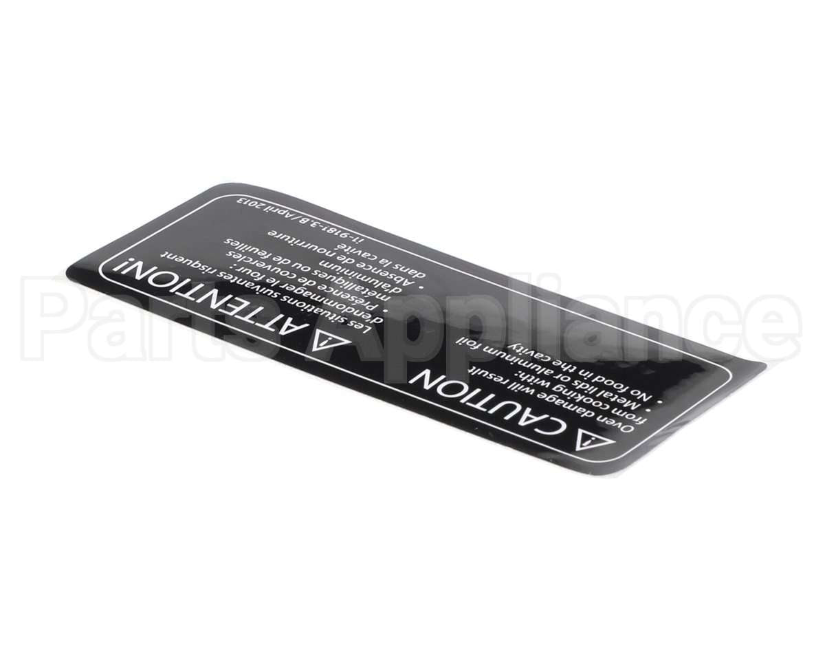 I1-9181-3 Turbochef Label, Caution, Empty Cavity,