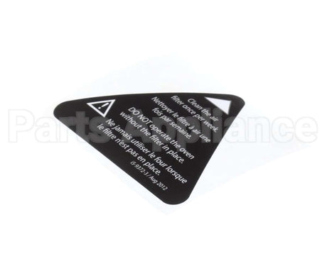 I5-9372-3 Turbochef Label, Filter Warning, Eng-Fre