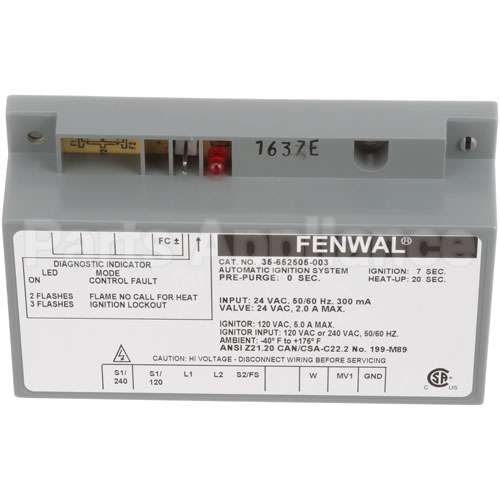 M1196X Compatible Bakers Pride Ignitionmodule, 120/240V