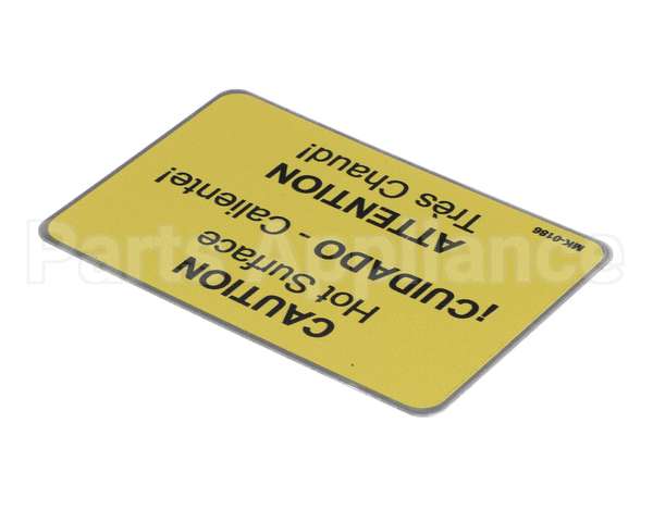 MK-0186 Belshaw Caution Hot Surface Label
