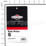 MS10142 Briggs & Stratton Gen Dealer Hang Tag