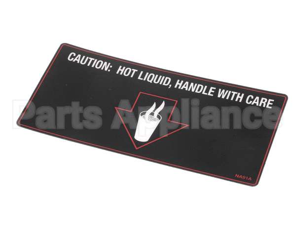 NA91AL Grindmaster Cecilware Label Hot Liquid- Gb1 S