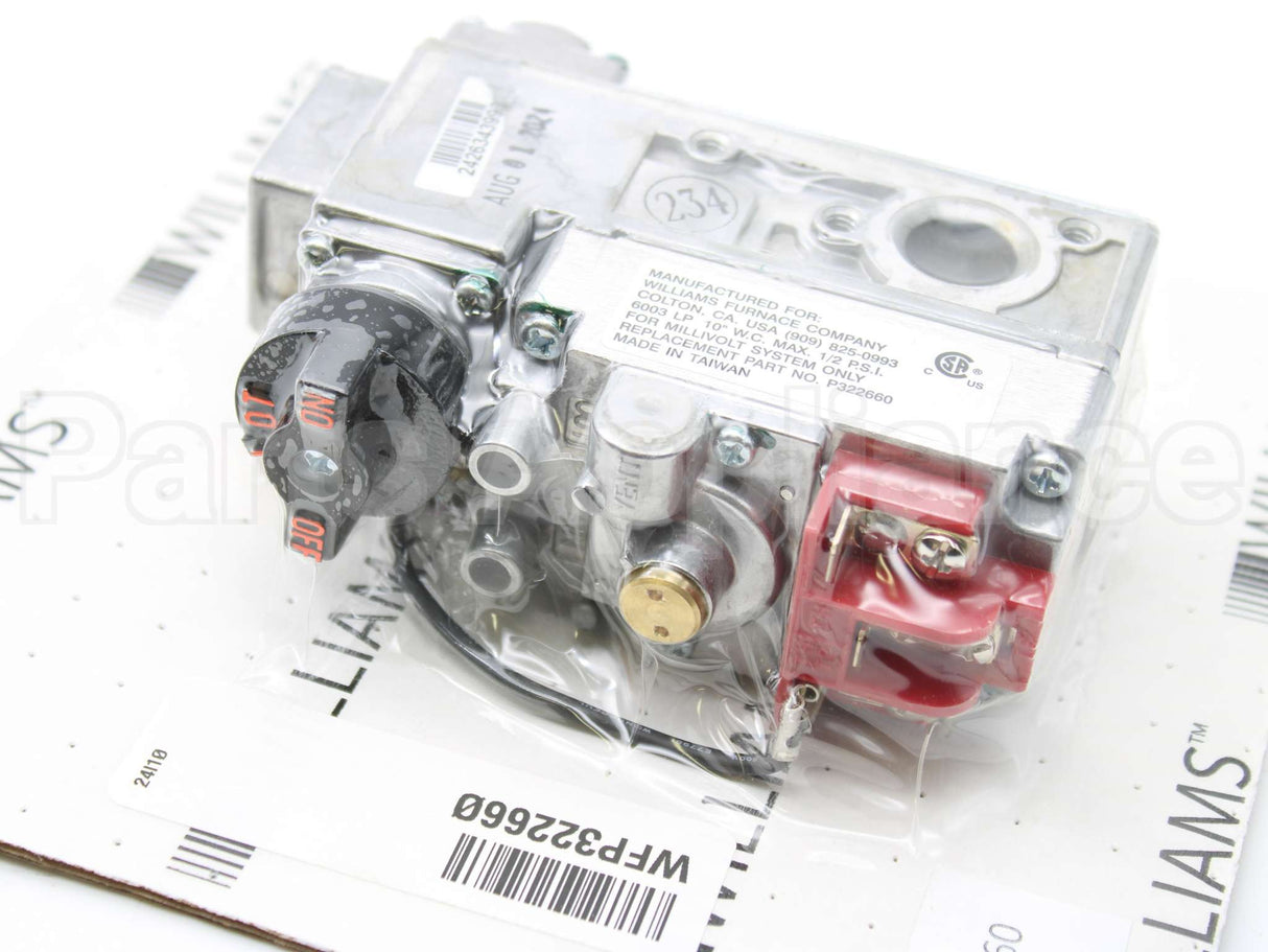 P322660 Williams Comfort Products 10"Wc Lp 1/2" Gas Valve