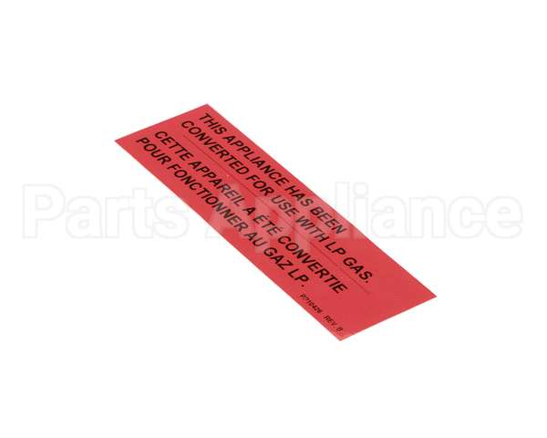 PP10426 Pitco Label,Gas Notice Cvrsn Lp