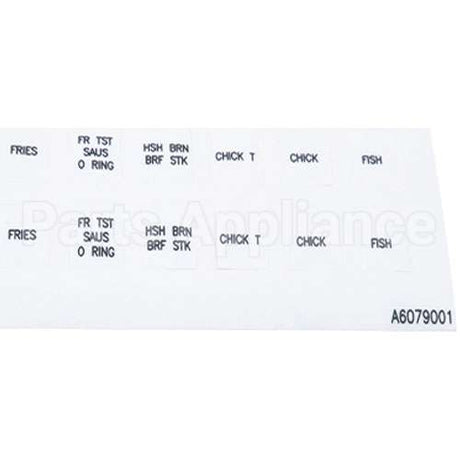 PTA6079001 Compatible Pitco Lbl, Decal Overly Cmptr B.k