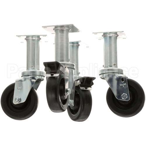 PTB3901504 Compatible Pitco Casters, 4"Wheel, 9"Lift, 4 Pk