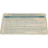 SS10035 Compatible Saniserv Saniserve Cleaning Decal