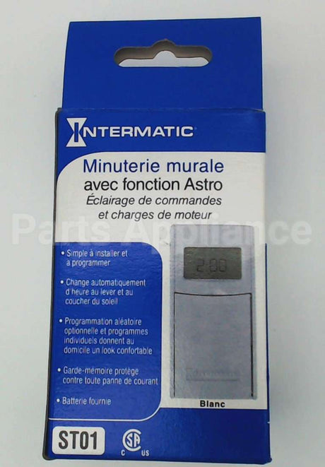 ST01 Intermatic 42On/Off Ops Wht In-Wall Timer