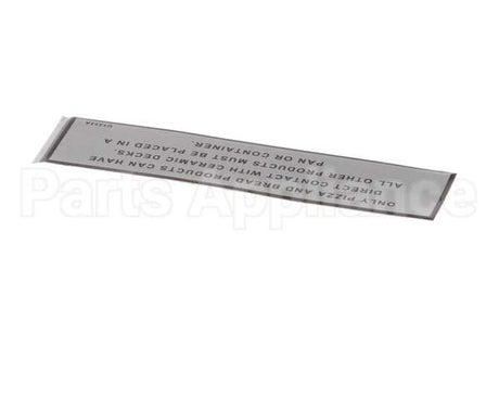 U1333A Bakers Pride Label; Warning [Pizza Oven/Cor