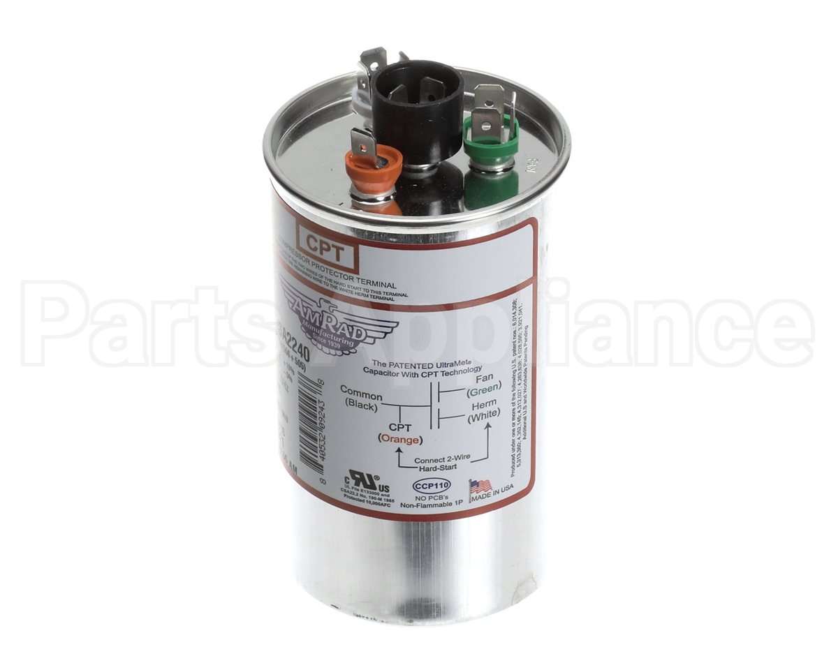 USA2240 Trane Capacitor; 55/5Mfd 370/440V Rnd Usa Made