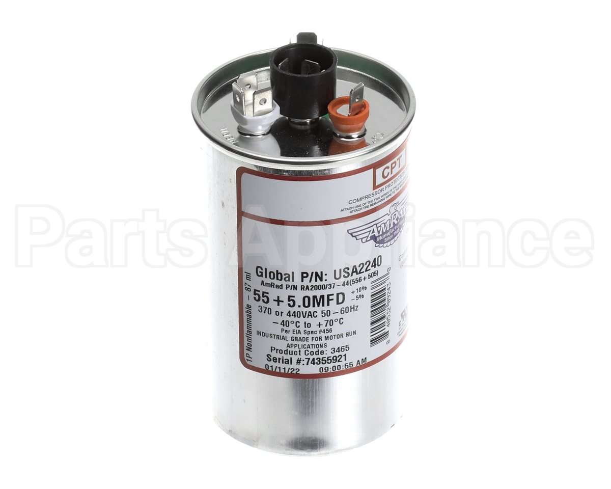 USA2240 Trane Capacitor; 55/5Mfd 370/440V Rnd Usa Made