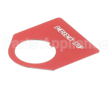 VTS7180 Biro Legend Plate, Emergency Stop, Red