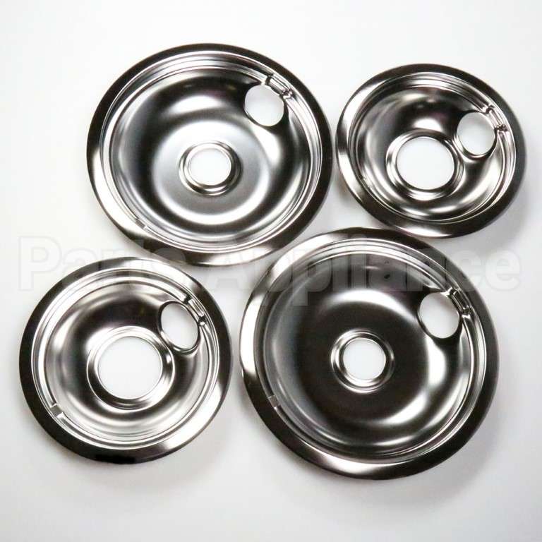 W10278125 Whirlpool Chrome Drip Bowl Set, 2-
