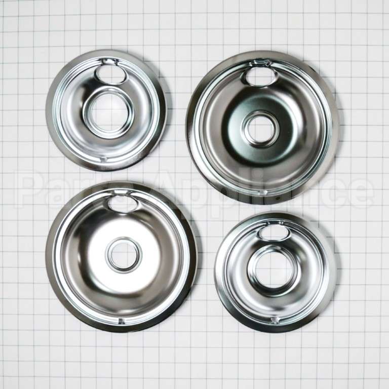 W10278125 Whirlpool Chrome Drip Bowl Set, 2-
