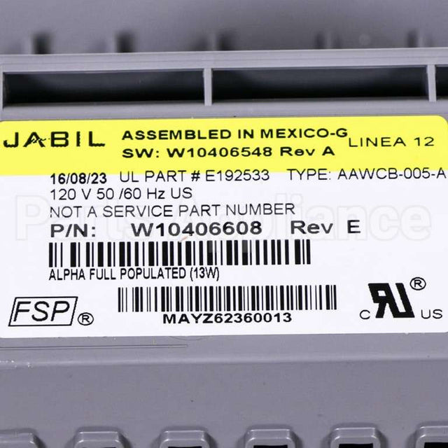 W10406634 Whirlpool Control Unit - Central