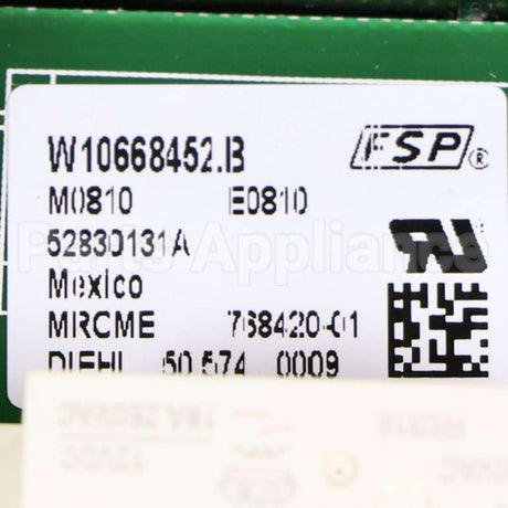 W10741603 Whirlpool Cntrl-Elec