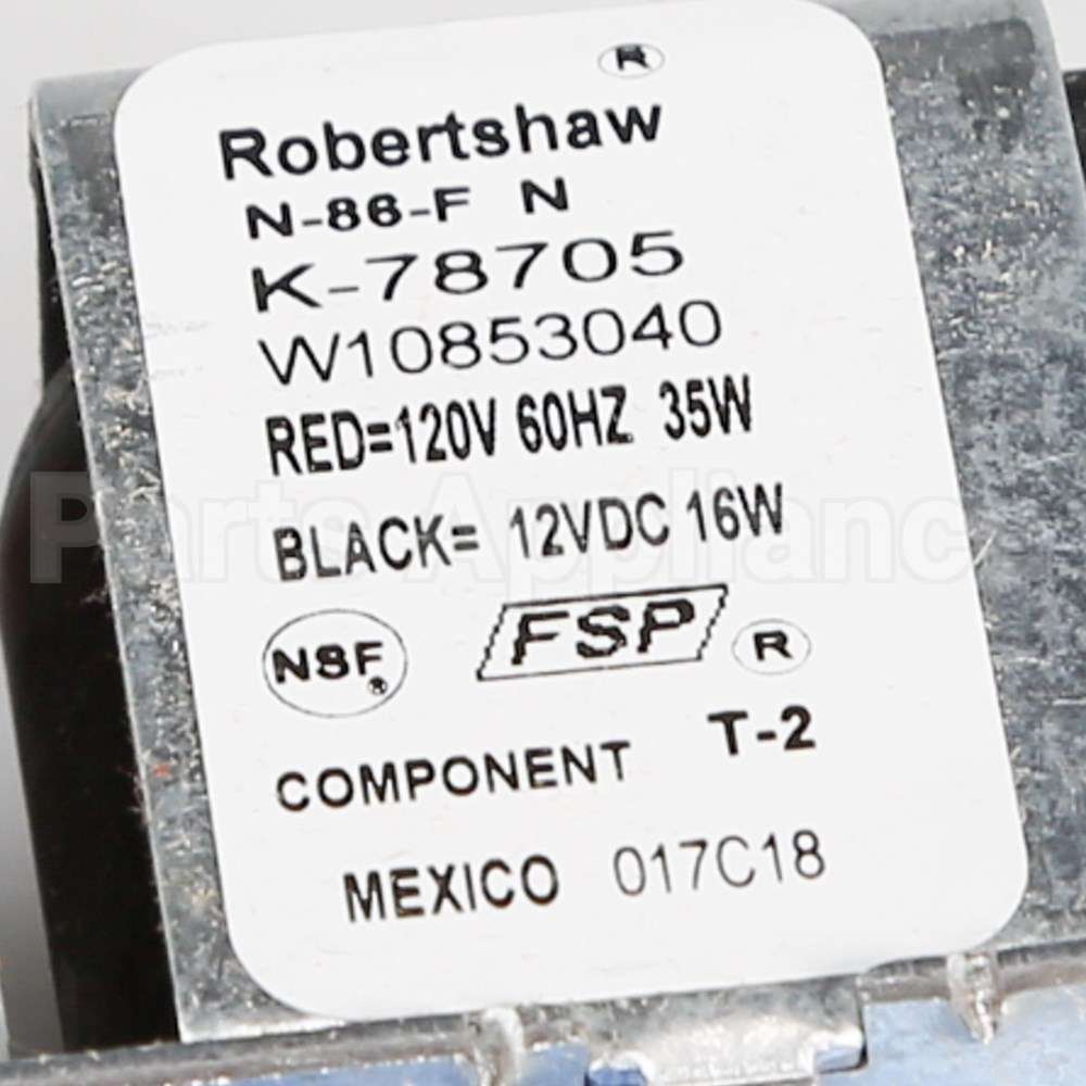 W10873098 Whirlpool Valve