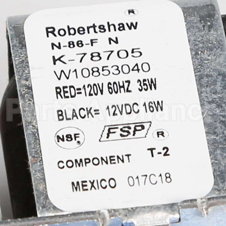 W10873098 Whirlpool Valve