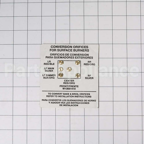 W10909678 Whirlpool Spud-Orfce