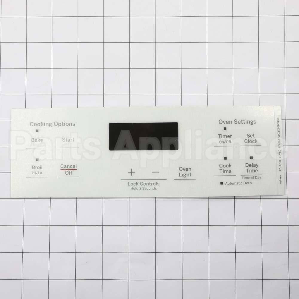 WB07X26639 GE Faceplate Graphics (Wh)