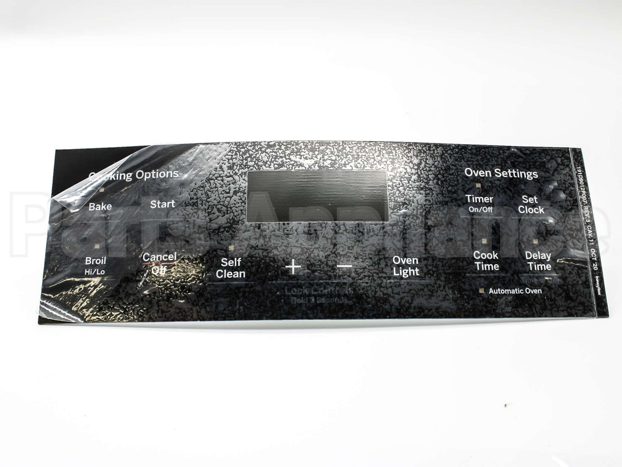 WB07X26647 GE Faceplate Graphics (Bk)