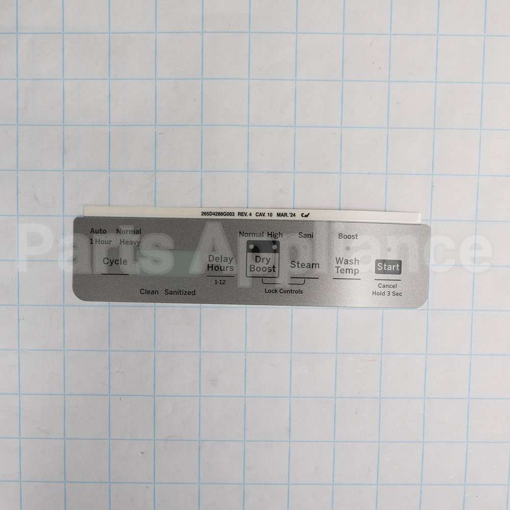 WD34X29863 GE Gray Control Panel Overlay
