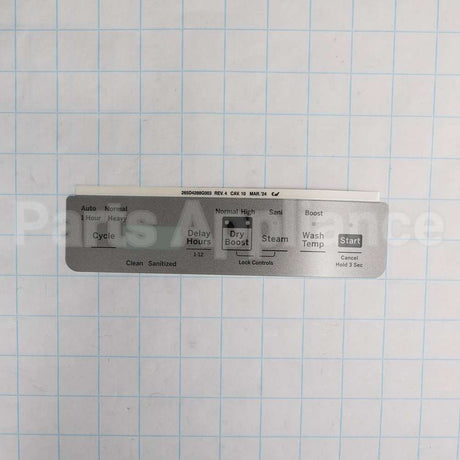 WD34X29863 GE Gray Control Panel Overlay