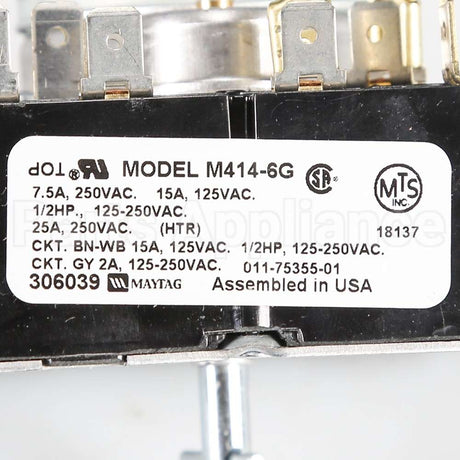 WP306039 Whirlpool Timer