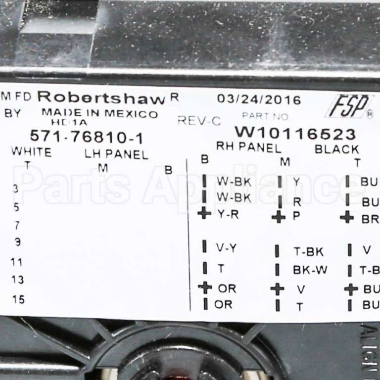 WPW10116523 Whirlpool Timer