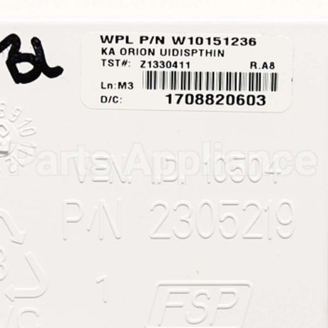 WPW10151236 Whirlpool Cntrl-Elec