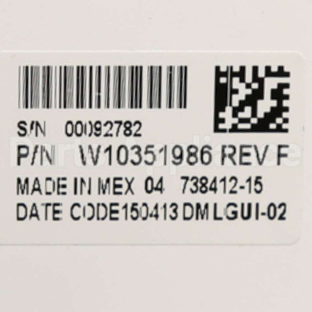 WPW10351986 Whirlpool Cntrl-Elec