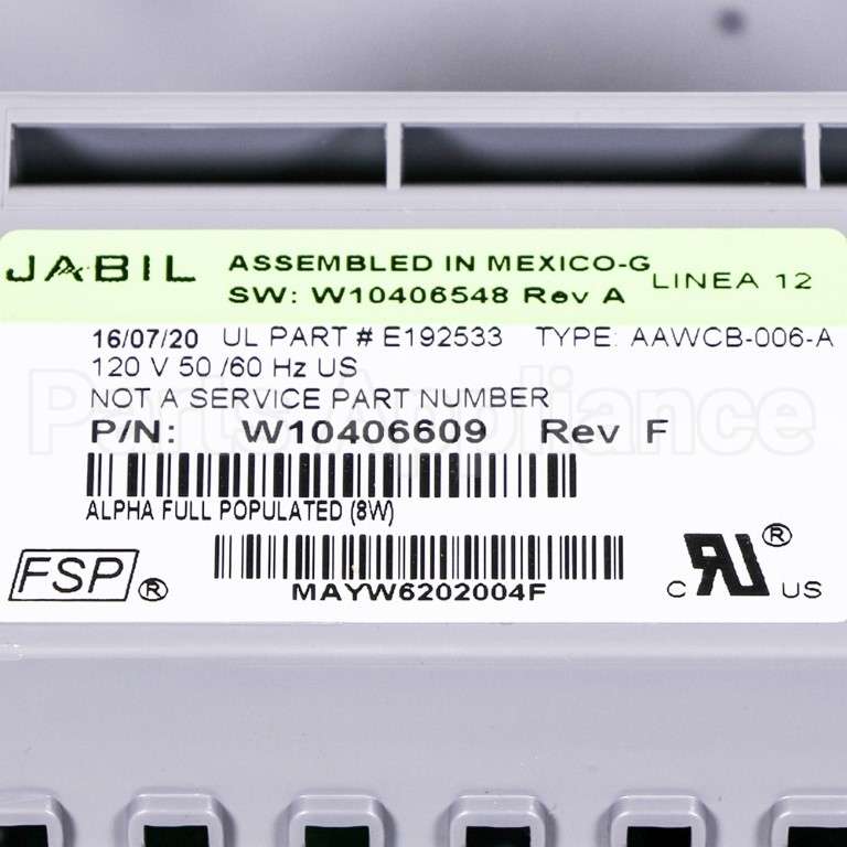 WPW10442139 Whirlpool Cntrl-Elec