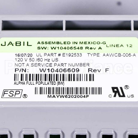 WPW10442139 Whirlpool Cntrl-Elec