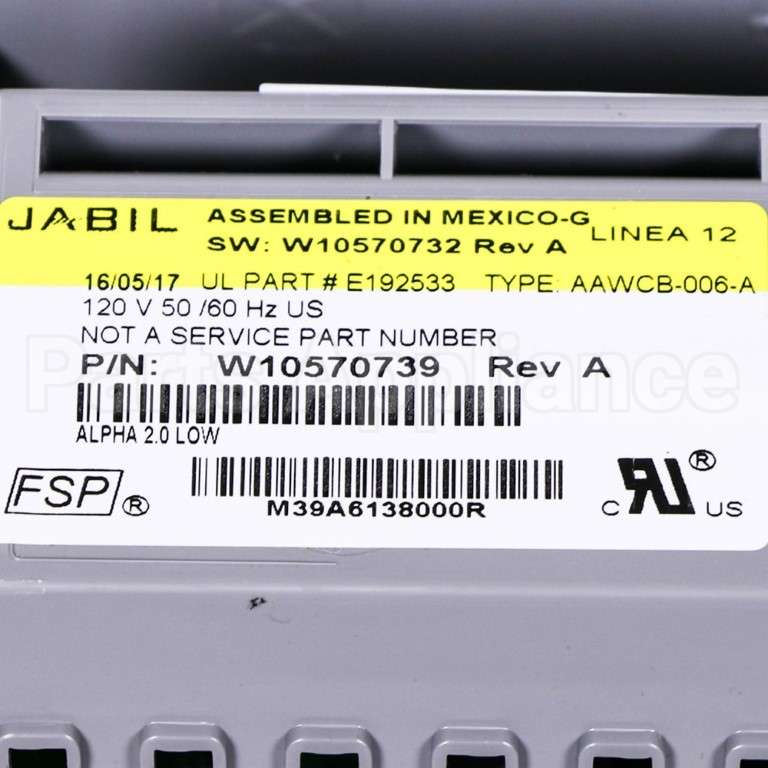 WPW10583356 Whirlpool Cntrl-Elec