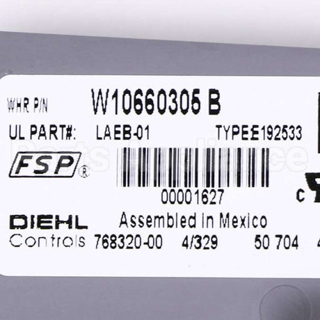 WPW10660305 Whirlpool Cntrl-Elec