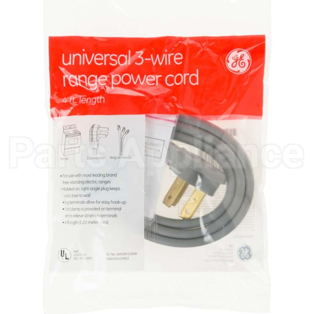 WX09X10006 GE 4'40Amp 3 Wire Range Cord