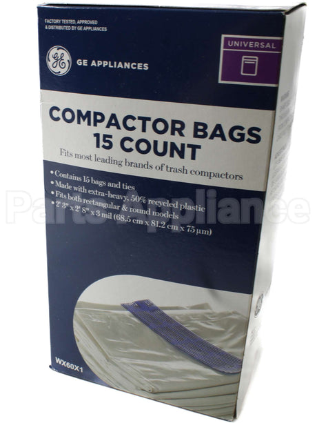 WX60X1 GE Universal Compactor Bags - 15 Count